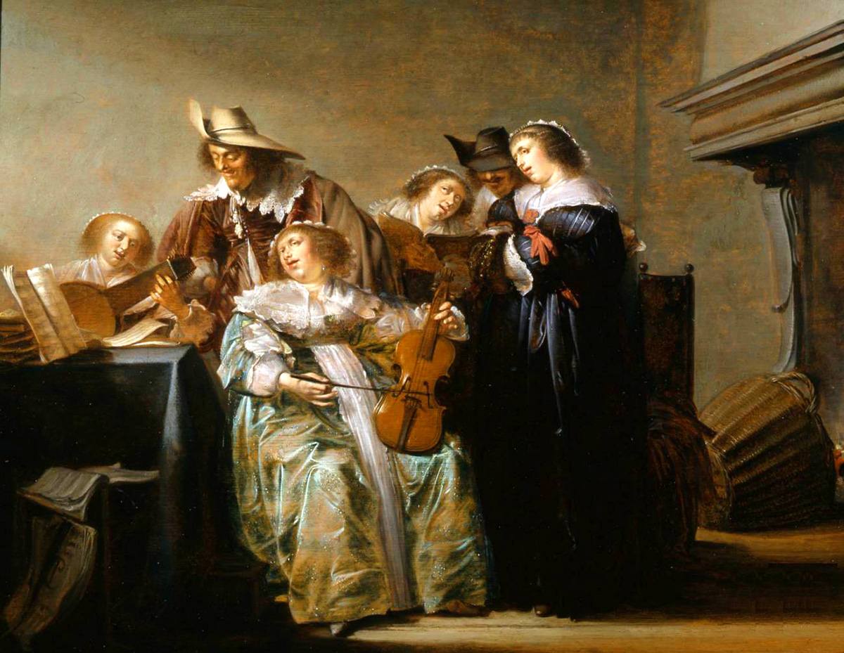 a merry company in an interior